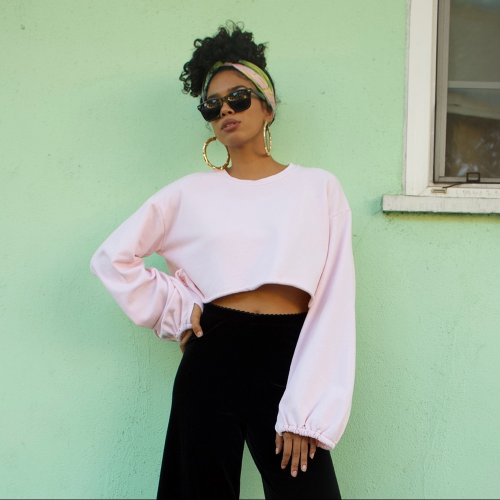 100% Cotton French Terry Slingshot Crop Top